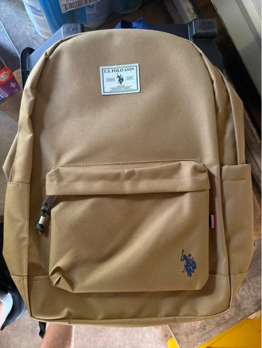 U.S. Polo Assn. Unisex 18" Solid Core Backpack, Camel